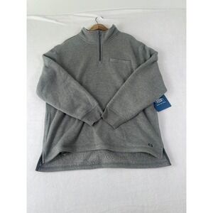 NWT! Rugged Wear Quarter Zip‎ Pullover Mens L Gray Sherpa Lined Thermal 12226MN